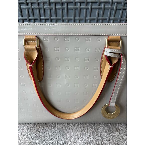 NEW ARCADIA off white/light gray patent Business Large Top Handles, $450 - Picture 8 of 12
